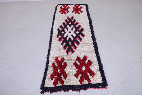 Moroccan Runner Rug – Red & Black Geometric Design 2.2 x 6.6 FT