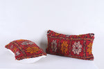 Two moroccan handwoven rug pillows