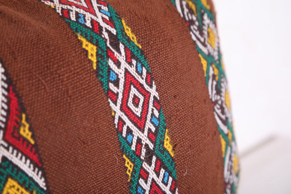 Brown Moroccan pillow 17.7 INCHES X 14.9 INCHES