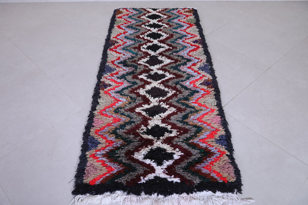 Moroccan runner rug – Vibrant zigzag pattern 2.6 x 6.2 FT