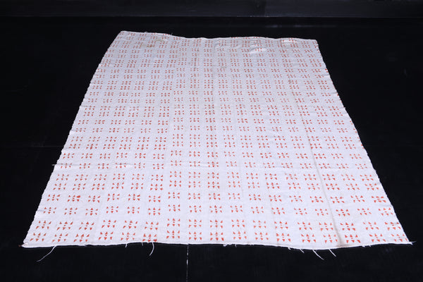 Vintage African Textile 4.9 FT x 6.9 FT – Handwoven Traditional Fabric