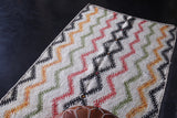 Colorful zigzag azilal moroccan rug 3.8 FT X 6.9 FT