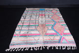 Vintage colourful handmade contemporary rug 4.9 FT X 8.4 FT