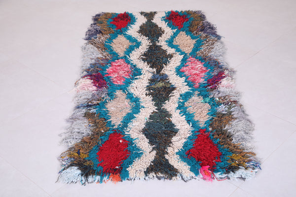 Moroccan Boho Runner Rug – Multicolor Abstract Waves | 2.8 x 6.1 FT