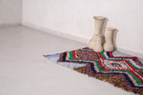 Hallway berber carpet Boucherouite rug 3.5 FT X 5.2 FT