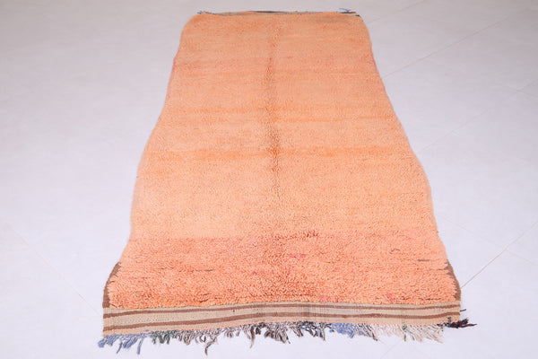 Orange Handmade Runner Rug | 3.7 FT X 9.5 FT