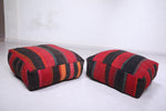 Two Amazing berber Moroccan two old rug poufs