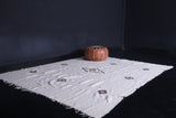 Beige flatwoven berber Moroccan rug , 6.8 FT X 9 FT