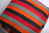 Two Moroccan colorful kilim woven berber rug poufs