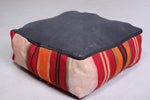 Two moroccan handwoven kilim old woven rug poufs