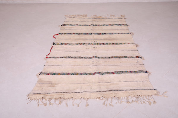 Beige Runner Moroccan Flat-Woven Rug – 2.6 FT x 7.5 FT | Authentic Handcrafted Beauty