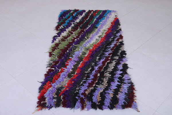 Moroccan runner rug – Multicolor diagonal pattern 2.6 x 5.9 FT