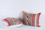 Two moroccan handwoven rug pillows