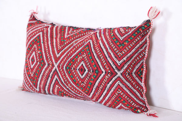 Moroccan handmade kilim pillow 12.5 INCHES X 22.4 INCHES