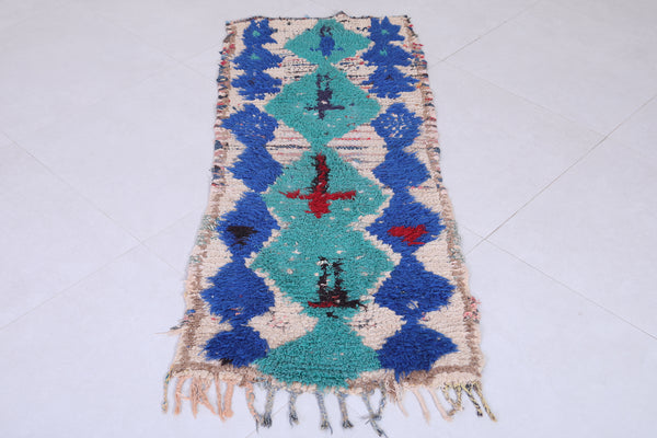 Moroccan Runner Rug – 2 x 5.2 ft | Handmade Berber Boucherouite Rug