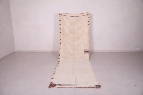 Entryway beige handmade Moroccan carpet ,  3.8 FT X 11.5 FT