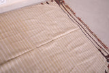 Entryway beige handmade Moroccan carpet ,  3.8 FT X 11.5 FT