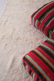 Two flatwoven berber Moroccan rug poufs