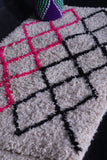 Small handmade berber Moroccan  carpet , 2 FT X 3.9 FT
