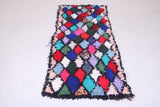 Colorful entryway Moroccan berber Rug 2.7 FT X 7.5 FT