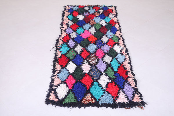 Colorful Moroccan berber entryway rug – 2.7 FT x 7.5 FT handwoven art