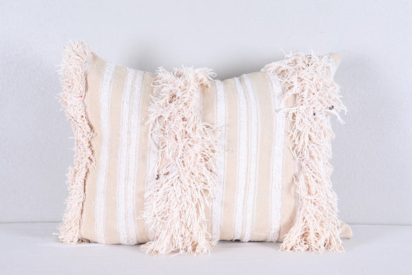 Two Moroccan handwoven rug pillows