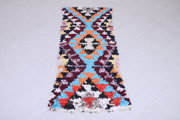 Moroccan Hallway Rug – 2.1 x 3.8 FT | Vibrant Geometric Design