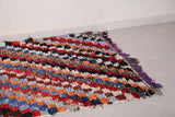 Moroccan handmade Boucherouite rug 3.6 FT X 6.7 FT