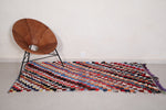 Moroccan handmade Boucherouite rug 3.6 FT X 6.7 FT