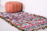 Vintage boucherouit Moroccan carpet 2.8 FT X 5.5 FT