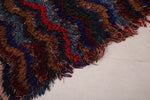 All wool hallway Moroccan Azilal rug 3.1 FT X 8.3 FT
