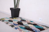 Boucherouite berber Vintage Moroccan carpet  2.6 FT X 4.9 FT