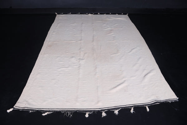 Beige flatwoven berber moroccan rug - 6 FT X 9.5 FT