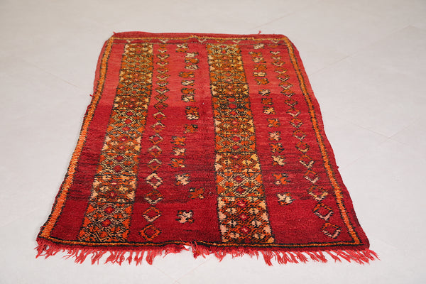 Handmade red berber Moroccan rug – 3.2 x 6 FT | Authentic Moroccan carpet