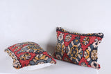 Two moroccan handwoven rug pillows