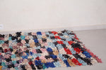 Colorful handmade Boucherouite rug 4 FT X 7.4 FT