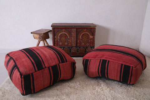 Berber old rug Handmade moroccan pouf
