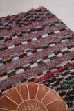 Moroccan colorful Boucherouite rug 4.9 FT X 6.3 FT