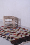 Colorful handmade moroccan berber rug 2.6 FT X 4.1 FT