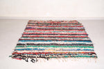 Moroccan boucherouite colorful rug 4.9 FT X 8.1 FT