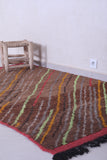 Vintage handmade moroccan berber azilal rug 4.1 FT X 7.1 FT
