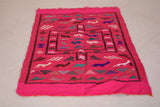 Pink Flat woven berber moroccan rug 3 FT X 4.7 FT