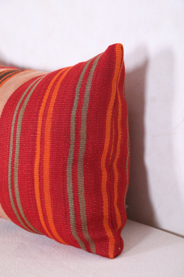 Vintage kilim moroccan pillow 13.7 INCHES X 22.4 INCHES
