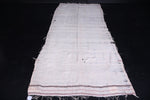 Beige flatwoven berber Moroccan rug 4 FT X 10.1 FT