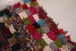 Colorful handmade Boucherouite rug 3.9 FT X 8.9 FT