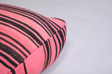 Two moroccan berber handmade pink woven poufs