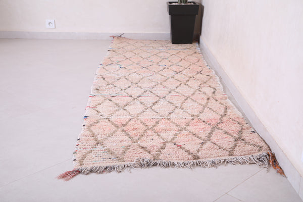 Vintage runner handmade Moroccan rug | 2.8 x 8.8 ft