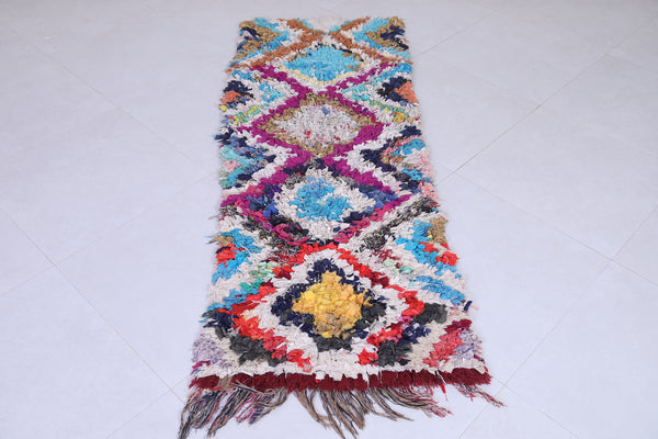 Colorful Moroccan runner rug – Handwoven boucherouite 2.4 x 6.5 FT
