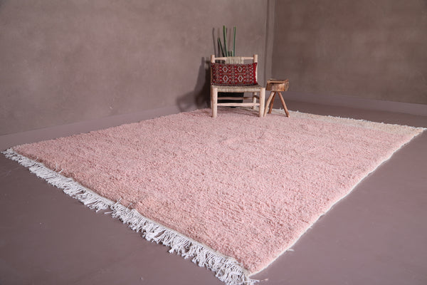 Handmade moroccan rug, Custom pink wool carpet