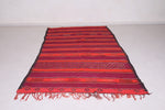 Red handwoven berber moroccan rug - 5.4 FT X 10.2 FT